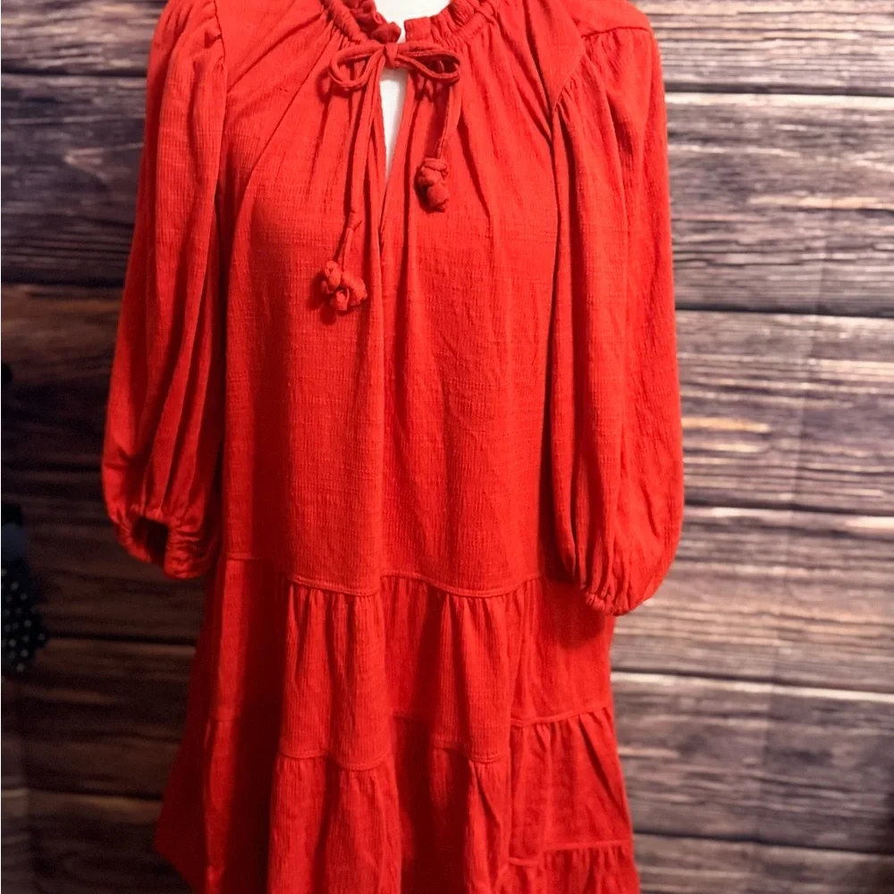 Max Studio Vibrant Red Long Sleeve Dress - Picture 1 of 5